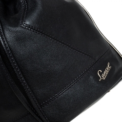 Pre Owned Lancel Black/Gold Leather Le Huit de Lancel Bucket Bag