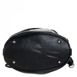 Pre Owned Lancel Black/Gold Leather Le Huit de Lancel Bucket Bag