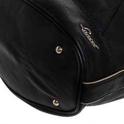 Pre Owned Lancel Black/Gold Leather Le Huit de Lancel Bucket Bag