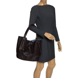 Pre Owned Lancel Metallic Brown Leather French Flair Tote