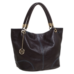 Pre Owned Lancel Metallic Brown Leather French Flair Tote