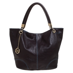 Pre Owned Lancel Metallic Brown Leather French Flair Tote