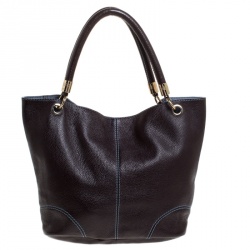 Pre Owned Lancel Metallic Brown Leather French Flair Tote