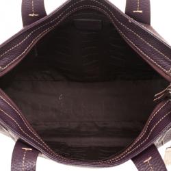 Lancel Purple Leather Top Handle Bag