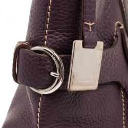 Lancel Purple Leather Top Handle Bag