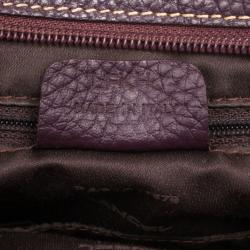 Lancel Purple Leather Top Handle Bag