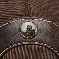 Pre Owned Lancel Brown Nylon and Leather Hobo