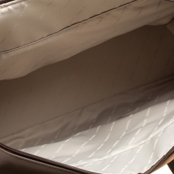 Pre Owned Lancel Brown Nylon Weekender Travel Bag