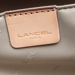 Pre Owned Lancel Brown Nylon Weekender Travel Bag