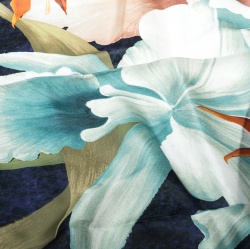 Lanvin Multicolor Floral Printed Silk Satin Square Scarf