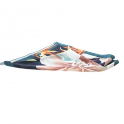 Lanvin Multicolor Floral Printed Silk Satin Square Scarf