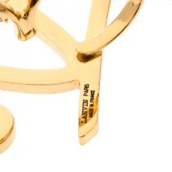 Lanvin Kiss Gold Tone Double Ring Size 55