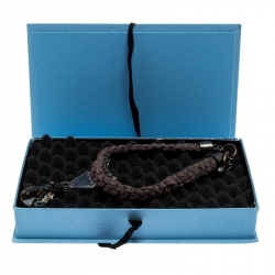 Pre Owned Lanvin Crystal Embellished Fabric Woven Statement Toggle Necklace