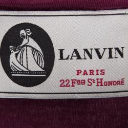 Pre Owned Lanvin Dark Pink Ruffle Detail Silk Sleeveless Top S