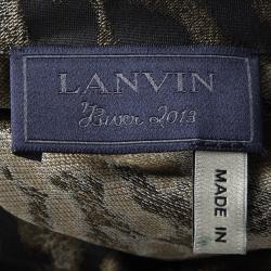 Pre Owned Lanvin Hiver'13 Brown Animal Pattern Jacquard Bow Detail Sleeveless Top S
