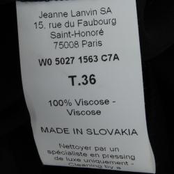 Pre Owned Lanvin Black Satin Draped Crossover Front Detail Pants S