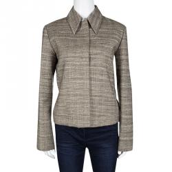 Pre Owned Lanvin Vintage Brown Textured Jacket M