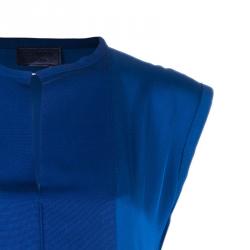 Pre Owned Lanvin Navy Grossgrain Slit-Front Top M