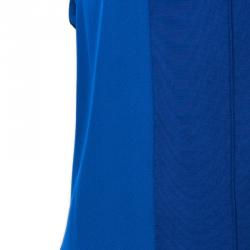 Pre Owned Lanvin Navy Grossgrain Slit-Front Top M