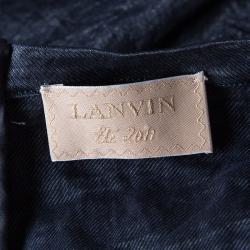 Pre Owned Lanvin Metallic Grey Textured Ruched Sleeveless Dress S