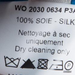 Pre Owned Lanvin Blue Draped Silk Frayed Edge Detail Sleeveless Asymmetric Dress M