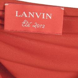 Pre Owned Lanvin Gathered Red Mid Length Dress M