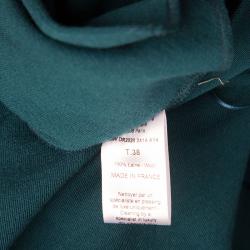 Pre Owned Lanvin Teal Blue Wool Twist Front Long Sleeve Dress M