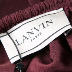 Pre Owned Lanvin Burgundy Tie Detail Sleeveless Draped Dress M