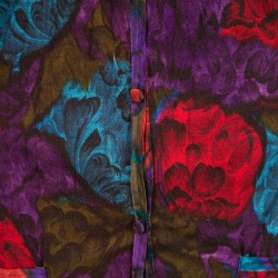 Pre Owned Lanvin Multicolor Floral Print Jersey Silk Trim Detail Long Cardigan S