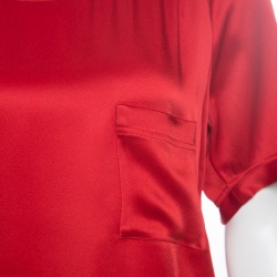 Pre Owned Lanvin Red Short Sleeve Crew Neck Top M