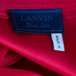 Pre Owned Lanvin Red Short Sleeve Crew Neck Top M