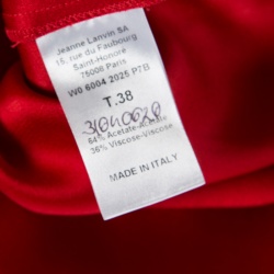 Pre Owned Lanvin Red Short Sleeve Crew Neck Top M