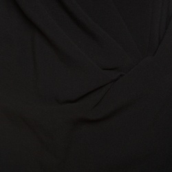 Pre Owned Lanvin Black Knit Drape Detail Long Sleeve Maxi Dress M