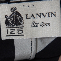Pre Owned Lanvin Multicolor Chevron Patterned Silk Draped Maxi Dress L