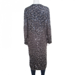 Lanvin Grey Sequin Embellished Long Jacket M