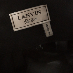 Pre Owned Lanvin Black Crinkled Satin Effect Pleated Tie Up Detail Palazzo Pants M