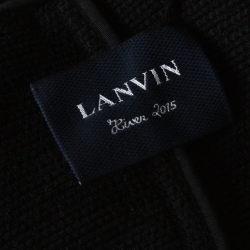 Pre Owned Lanvin Black Fringe Edge Wool Blend Knit Vest M