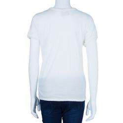 Pre Owned Lanvin Fishnet Stocking Embellished T-Shirt M