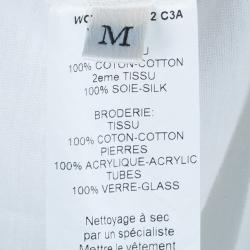 Pre Owned Lanvin Fishnet Stocking Embellished T-Shirt M