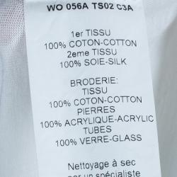 Pre Owned Lanvin Fishnet Stocking Embellished T-Shirt M