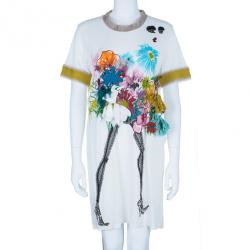 Pre Owned Lanvin Floral Embellished Short Dress L