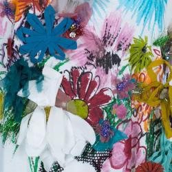 Pre Owned Lanvin Floral Embellished Short Dress L