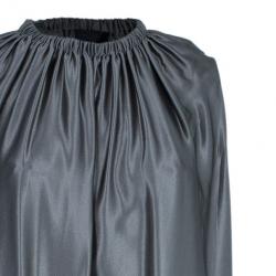 Pre Owned Lanvin Gathered Silk Midi Dress M