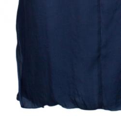 Pre Owned Lanvin Navy Belted Slip Dress S