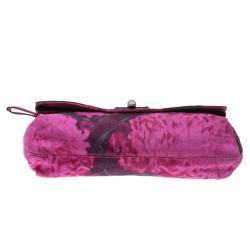 Pre Owned Lanvin Pink Printed Canvas Happy Clutch