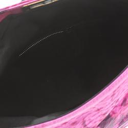 Pre Owned Lanvin Pink Printed Canvas Happy Clutch