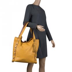 Pre Owned Lanvin Orange Leather Tassel Tote