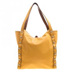 Pre Owned Lanvin Orange Leather Tassel Tote