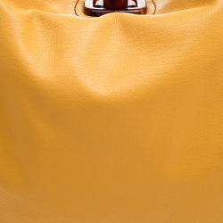 Pre Owned Lanvin Orange Leather Tassel Tote