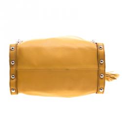 Pre Owned Lanvin Orange Leather Tassel Tote